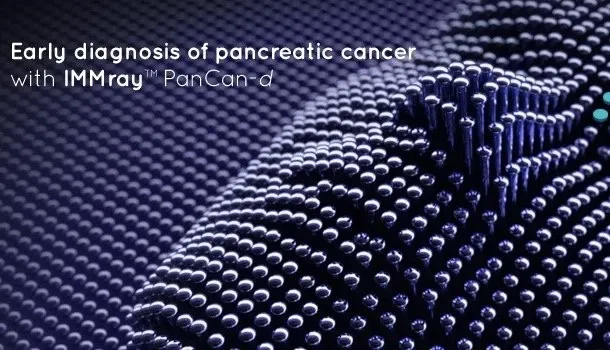 Microscopic visualization representing IMMray PanCan-d test for early pancreatic cancer diagnosis.
