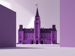 Canadian House of Commons depicted in a striking purple hue, symbolizing awareness and advocacy for pancreatic cancer.