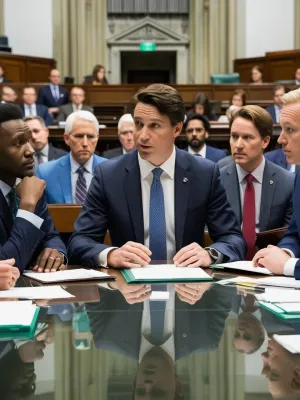 Parliamentary committee members in discussion at House of Commons chamber during healthcare policy meeting